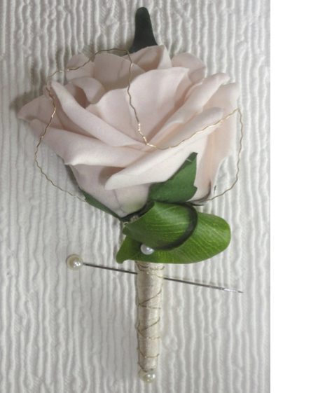 Light Blush Pink & Gold Buttonhole
